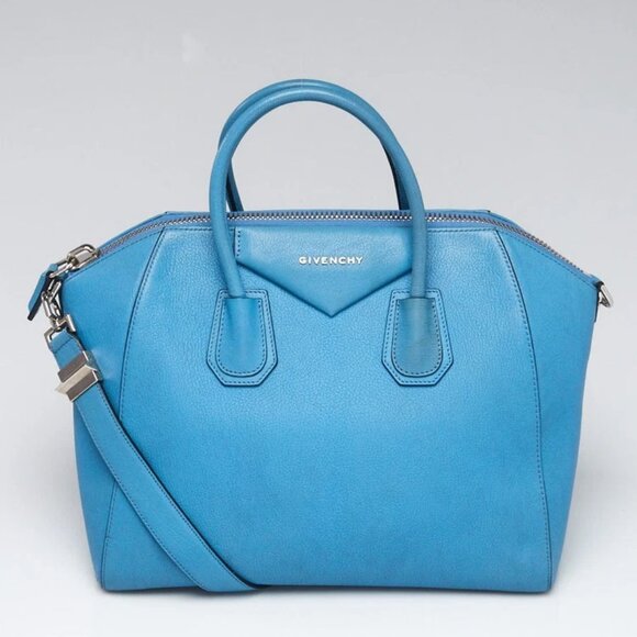 Givenchy Light Blue Sugar Goatskin Leather Medium Antigona Bag - Picture 1 of 12